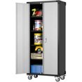 thumbnail image 3 of SUPEER Metal Rolling Garage Cabinet, 72'' Tall Industrial Storage Cabinet with Wheels and 4 Adjustable Shelves, Utility Filing Cabinet for Garage, Tool House, Assemble Required, 3 of 8