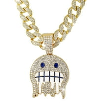 Hip Hop Cuban Chains Cold Face Pendant Diamond Cuban Necklace for Men and Women 15mm Necklaces Jewelry Iced Out Bling Chain