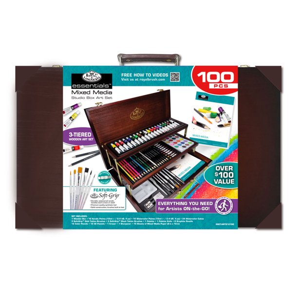 Royal & Langnickel Mixed Media Studio Box Fine Art Set, 100 Pieces