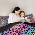 thumbnail image 5 of Homewish Kids Teens Colorful Cheetah Print 3 Pieces Queen Comforter Set,Purple Pink Green Ultra Soft Bedding Sets,Abstract Gradient Bedding Comforter Set Breathable,Microfiber Bedroom Decor, 5 of 8