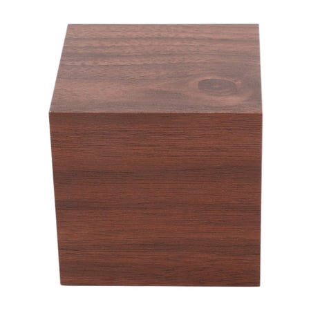 Nieyigj 3.14in/8cm Square LED Wood Digital Alarm Clock with Voice Control, Temperature Humidity Date Display, 3 Brightness Levels, Battery or USB Powered for Bedside Office Greenhouse, Brown
