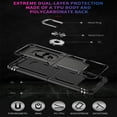 thumbnail image 6 of Compatible with Samsung Galaxy Z Flip 4 Case,with 360 Ring Holder Kickstand Card case,Armor Military Grade Protection Hybrid Silicone TPU PC Rugged Case,Magnetic with Car Mount Phone Cover,Black, 6 of 9