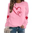 thumbnail image 6 of FAWUUDO Valentines Day Shirts Women Valentine Crewneck Sweatshirts Love Heart Sweatshirt Valentine's Long Sleeve Tops Pink XS, 6 of 9