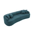 thumbnail image 4 of Resenkos Curved Modular Sectional Sofa, Lamb's Wool Fabric in Modern Minimalist Style, Ready to Use No Assembly, Blue, 4 of 15