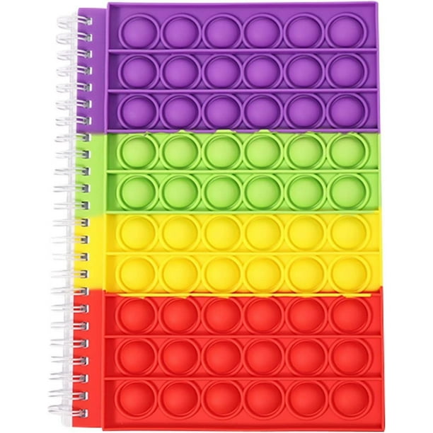 Diario Infantil Con Pop-it De Nave Espacial Y Bolígrafo 6 Colores, Cuaderno A5 Espiral De 80 Hojas Para Niños De 5 A 10 Años
