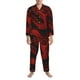 thumbnail image 3 of Fotbe Red Dragon On Black Pijama de Hombre con Estampado de Manga Larga, Conjunto de 2 Piezas, Ropa de Dormir Suave y Cómoda con Bolsillos-X-Large, 3 of 7