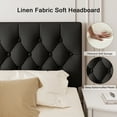 thumbnail image 5 of Virans Linen King Size Platform Bed Frame with Tufted Button Headboard,Upholstered Bed with Wood Slat Support,No Box Spring,Noise Free,Easy Assembly,Black, 5 of 9