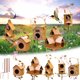 thumbnail image 1 of Precios de Oferta, Casa de pájaros de metal con postes Casa de pájaros de metal para exteriores Casa de pájaros con estacas para patio trasero Decoración de jardín al aire libre Akmoler, 1 of 9