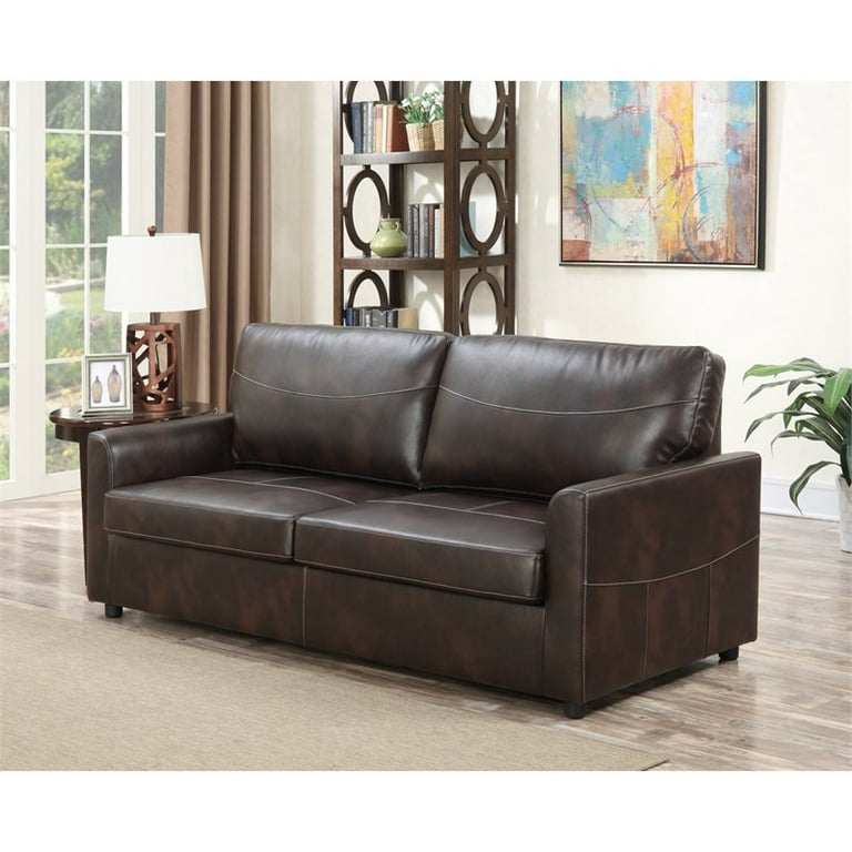 Faux Leather Queen Sleeper Sofa