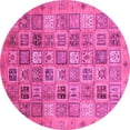 thumbnail image 1 of Ahgly Company Indoor Round Abstract Pink Modern Area Rugs, 6' Round, 1 of 4