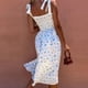 thumbnail image 5 of Vestido suelto sin mangas a la moda para mujer, vestido bohemio con estampado de playa dividido, vestido a media pierna Fridja  hj535, 5 of 9