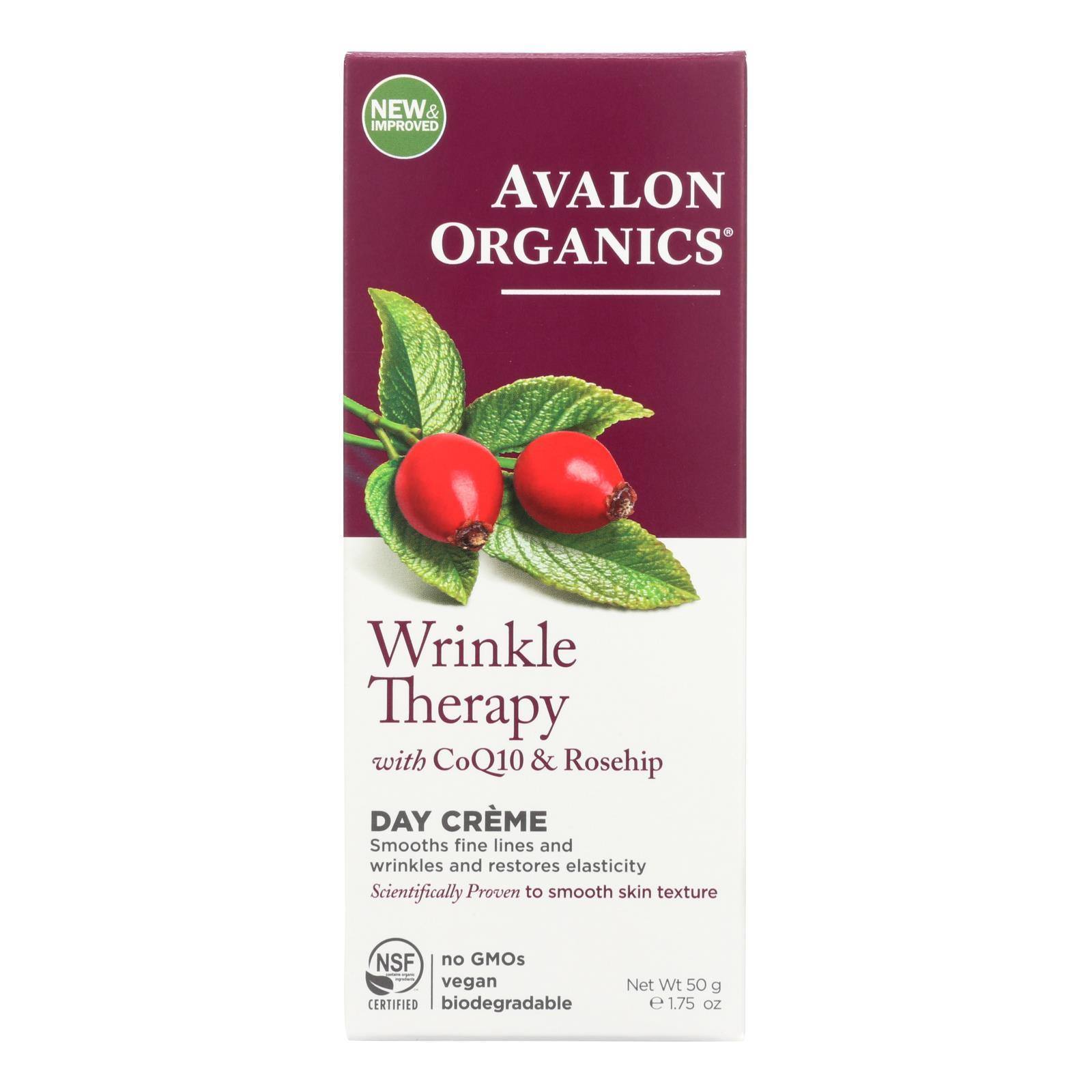 Avalon Organics CoQ10 Repair Wrinkle Defense Creme SPF 15 1.75 oz