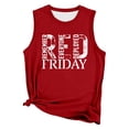 thumbnail image 4 of Wang6 Women's Loose Fit Plus Size Tank Tops Casual Sleeveless Red Friday Letter Printed T Shirts Summer Basic Going out Tops Graphic Tees 0505liRed M, 4 of 4