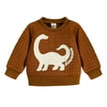 thumbnail image 1 of Gibobby Blusas Manga Larga Para Niños Sudadera con estampado de dinosaurio de dibujos animados de manga larga para niños pequeños(Marrón, 12-18 Meses), 1 of 5
