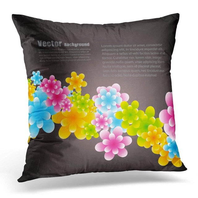 EREHome Orange Summer Beautiful Colorful Flower Pink Abstract Pillows case 18x18 Inches Home Decor Sofa Cushion Cover