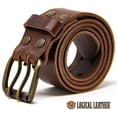 thumbnail image 5 of Logical Leather Men's Work Belt - Heavy Duty Genuine Full Grain Leather Double Prong Belts - Brown 40, 5 of 8
