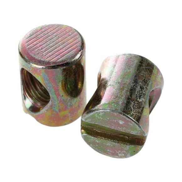 20pcs M6 Barrel Bolts Cross Dowel Slotted Furniture Nut for Beds Crib Chairs