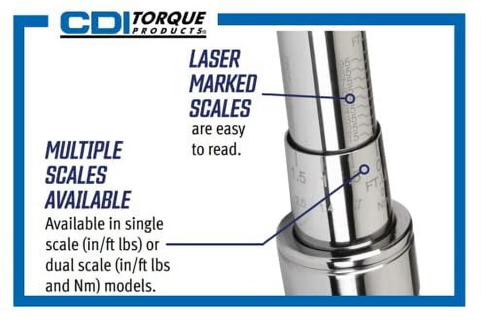 CDI Torque Products 10002MRMH 3/8-Inch Drive Metal Handle Click Type Torque Wrench, Torque Range 150 to 1000-
