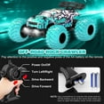 thumbnail image 4 of BEEPRINCESS Remote Control Car, 1:18 Scale All Terrain RC Cars, 2WD 20Km/h with Colorful LED Light and 2 Rechargeable Batteries, RC Monster Truck Off-road Racing Car Toys for Kids and Boys, Blue, 4 of 8