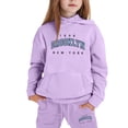 thumbnail image 4 of GBSYEWXS Outfits Sets For Teen Girls Hooded Long Sleeve Leisure Sweatshirt Pant Letter Print Fashion Relaxed Clothing Sets Purple Size 8-9 Years, 4 of 4