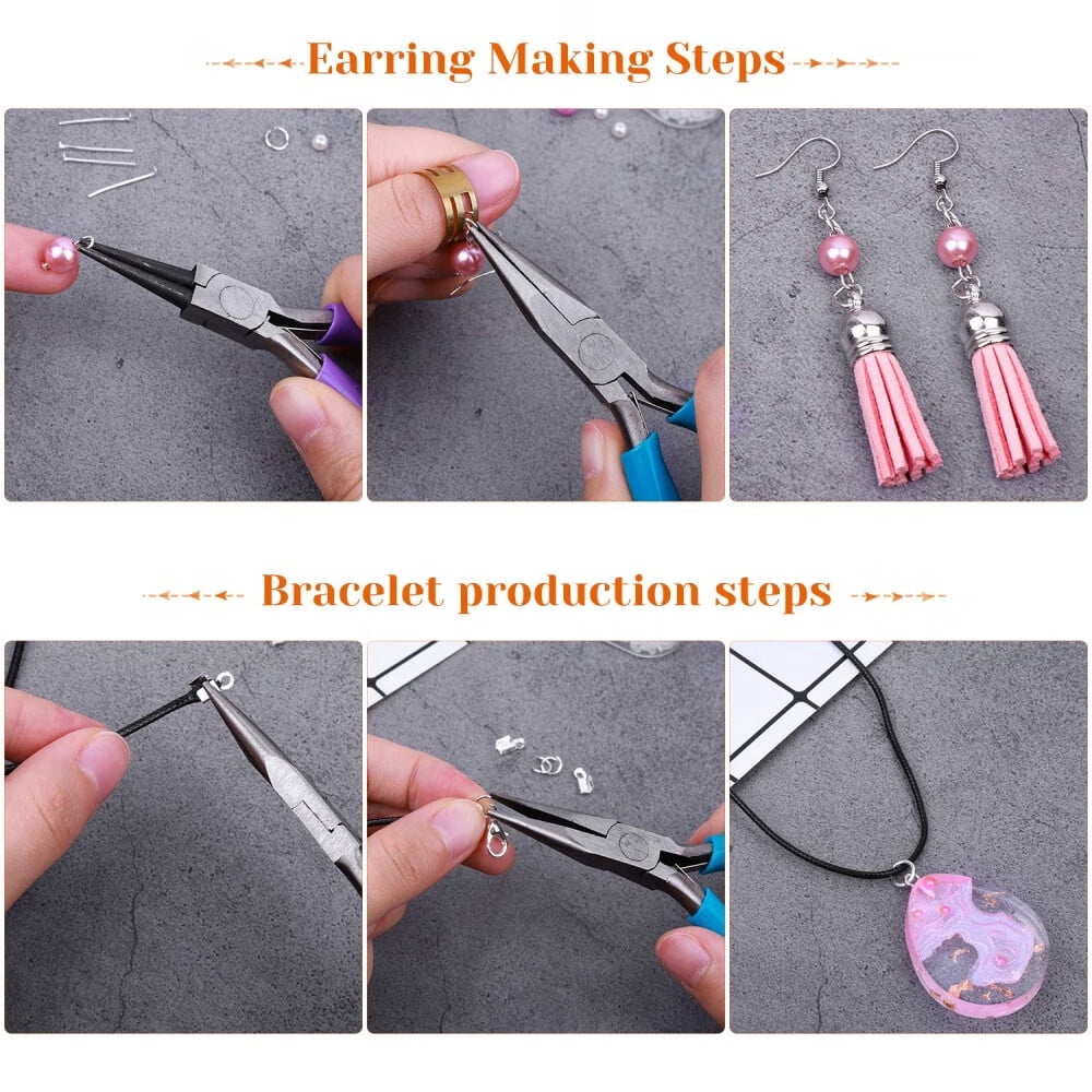 Jewelry Making Supplies Kit, Jewelry Making Kit with Jewelry Making Tools, Jewelry Wires and Jewelry Findings for Jewelry Making, Repair and Beading
