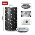 thumbnail image 4 of 20oz Coffee Tumblers Black White Halloween Bat Moon Spider Pattern Stainless Steel Vacuum Insulated Travel Tumbler Coffee Cups Mug with Lid and Straw with Cleaning Brush for Cold & Hot Drinks, 4 of 5