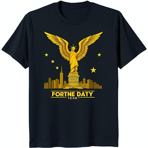 Bold Black T-Shirt with Gold Graphic & NYC