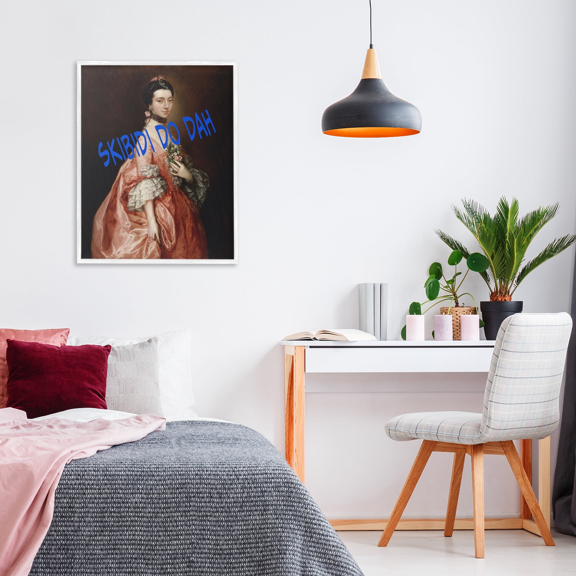 Stupell Industries Iconic Skibidi Do Dah White Framed Giclee Art, design by Grotto Studios