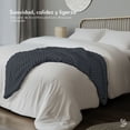 thumbnail image 4 of Cobija Frazada Afelpada Dreamlab Flannel de Rayas Ultra Suave | Blanket Cobertor Polar Invierno para Cama o Manta para Sofa | Frazada Calientita, Hipoalergénica | Colcha Grafito, 4 of 7