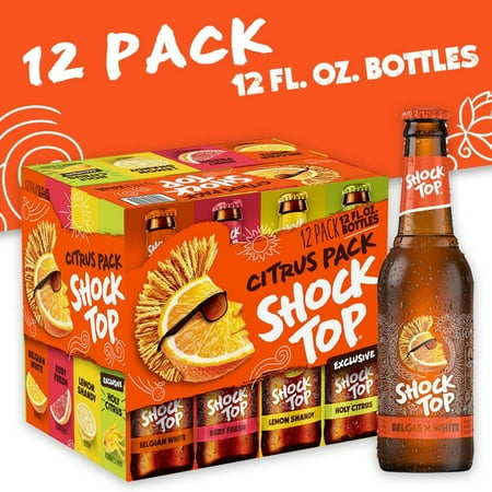 Shock Top Citrus Beer Variety Pack, 12 Pack Beer, 12 fl oz Bottles, Domestic, 5.2% ABV