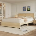 thumbnail image 5 of Platform Bed Frame with Rattan Headboard and 2 Storage Drawers, King, 5 of 9