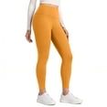 thumbnail image 2 of Women's High Waisted Yoga Leggings Solid Color Butt Lifting Workout Pants Quick Dry 4-Way Stretch Sports Tights for Gym Running Outdoor Yellow S, 2 of 6