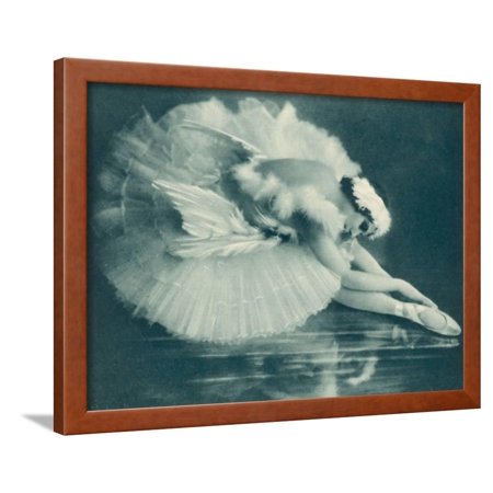 Anna Pavlova (1881-1931) Russian Ballet Dancer Photographed Here in Swan Lake in 1920 Framed Print Wall