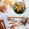 thumbnail image 2 of Stained Glass Window Hanging - Red Yellow Flower Suncatcher for Door Garden Home Decor Wildflowers Sun Catchers Christmas Mother's Day Birthday Gifts for Women Men Mom Nana Friend, 2 of 6