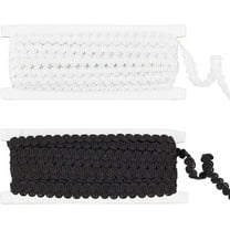 21.87 Yards Gimp Braid Trim Black & White S Woven Braid Trim 3/8 inch Basic Trim Decorative Gimp Braid Polyester Woven Braid Trim for Sewing and Crafting Costume DIY Crafts Home Decor DIY