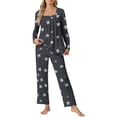 thumbnail image 4 of Jamicy Womens Loungewear Christmas Gift Women's Fall Pajama Sets Soft 2-Piece Lounge Sleepwear Ladies Pjs Sets with Pockets, 4 of 5
