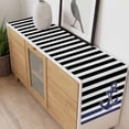 thumbnail image 4 of Anchor Black Table Runner - 60 Inch Long, Kitchen Dining Table Runner Dresser Scarves, Modern Navy Blue White Striped Nautical Farmhouse Decor for Coffee Tables Wedding Party Banquet, 4 of 8