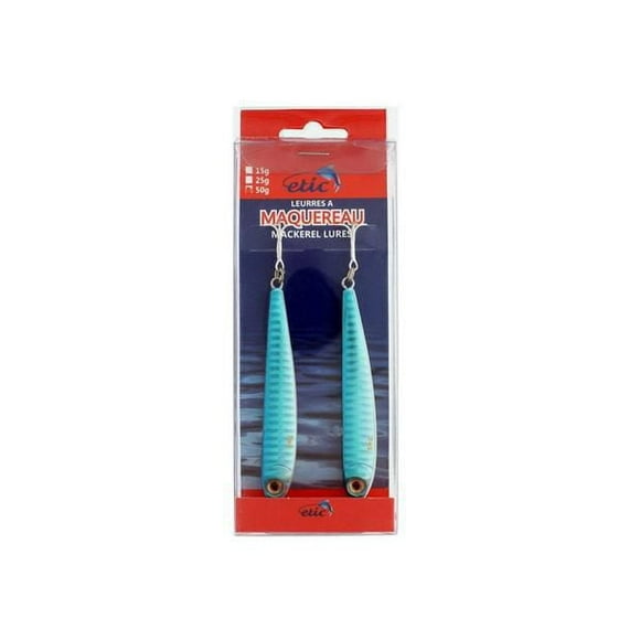 Etic 296-5012 Mackerel Fish, Silver Blue Stripes 50 Grams, Silver Blue Stripes 50 Grams