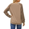 thumbnail image 5 of UVN Sweatshirts for Women Crewneck Cable Knit Sleeve Sweaters Casual Fall Tunic Tops, 5 of 9
