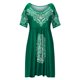 thumbnail image 4 of Vestido bohemio con escote en V para mujer, informal, estampado, manga corta, cuello, cintura, corte ajustado, hombros descubiertos Fridja  qw6976, 4 of 8