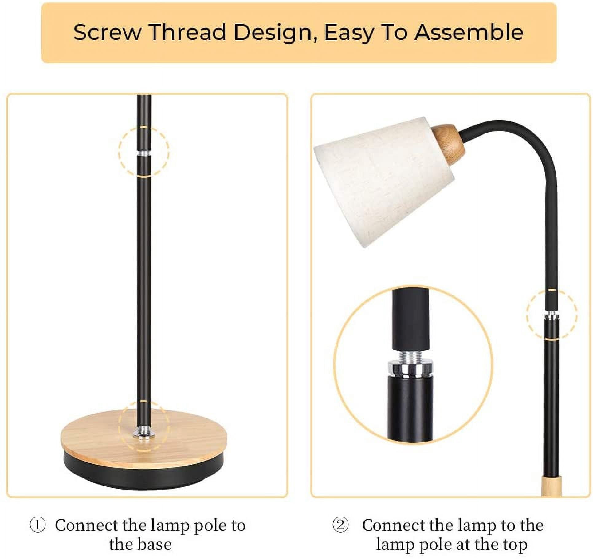 Modern Floor Lamp - 360°Adjustable Standing Lamp with Weighted Base