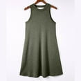 thumbnail image 3 of Wycnly Womens Dresses Breathable Comfy Casual Loose Swing Pocket Tank Mini Dresses Summer Solid Round Neck Sleeveless Formal Short Dress Army Green m, 3 of 6