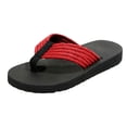 thumbnail image 5 of Rokment Woven Platform Flip Flops for Women 2026 Beach Summer Boho Casual Memory Foam Cushioned Slip on Thong Lightweight Dress Slippers Pool Water Sandals Red Size 9.5, 5 of 6