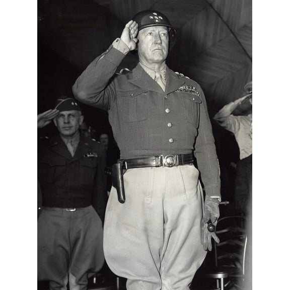 General George Patton saluting Photo Print (24 x 30)