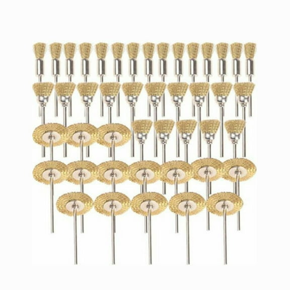 45 Pcs Drill Brush Set Copper Wire Wheel Brushes Rotary Tool Rust Removal For Metal Polishing Cleaning Accessories