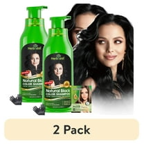 (2 pack) Herbishh Black Color Shampoo for Gray Hair, Permanent, Men & Women (500 ml)