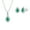Emerald, variant on 5mm x 3mm Pear-Shaped Emerald Pendant Necklace and Earrings Set, Sterling Silver Jewelry for Women or Teens