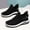 Black, variant on Womens Lace Up Sneakers Round Toe Flat Sole Athletic Shoes for Women Summer Walking Running Sports Shoes Sneakers US :9