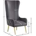 thumbnail image 3 of Meridian Furniture Alexander Grey Velvet Accent Chair, 3 of 7