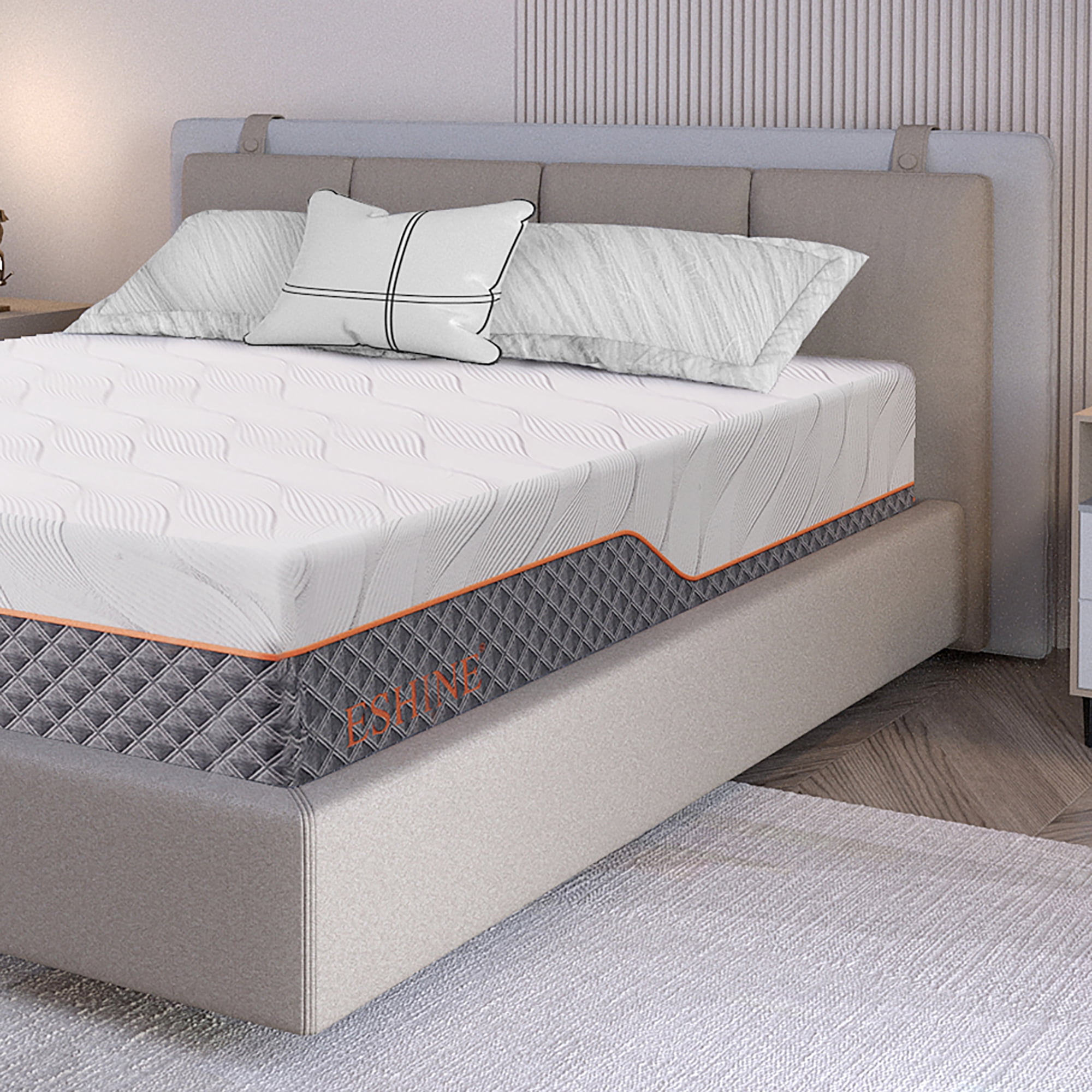 ESHINE 14 inch Hybrid Memory Foam Mattress for adjustable bed, King